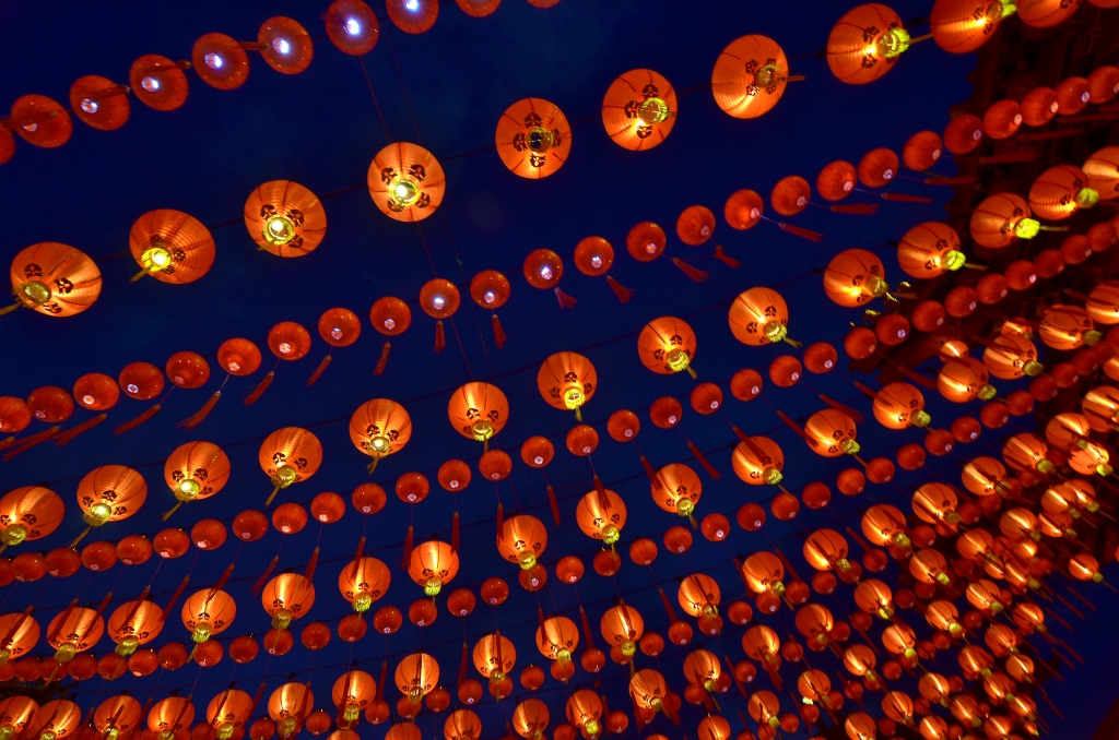 Bright lantern decoration that always attract tourists fill the Thean Hou Temple on the  Chinese Lunar New Year of the horse in Kuala Lumpur on January 31 , 2014